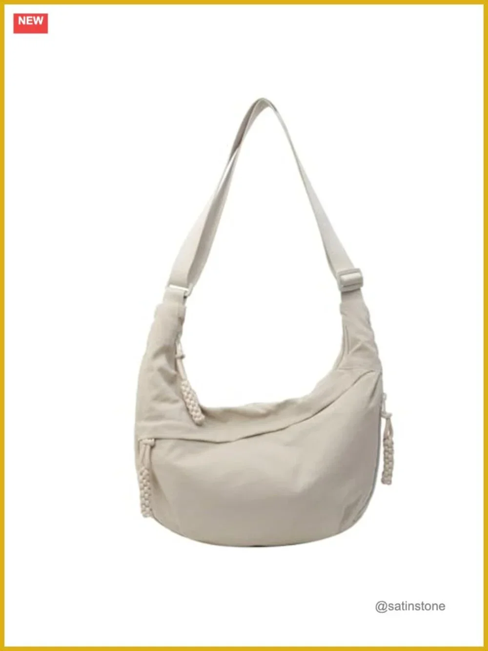 Nylon Crescent Crossbody Bag Travel Hobo Purse Foldable Adjustable Strap